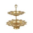 Golden Double Lotus Layered Design Urli Diya For Sale