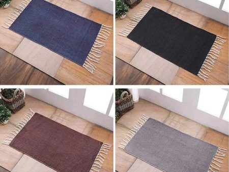 Plain Cotton Dhurrie | Floormat | Set of 4 | 30x18  Inches Online