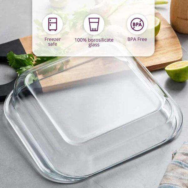 Borosilicate Glass Square Baking Dish | 1.7 L, 900 ML Online Sale