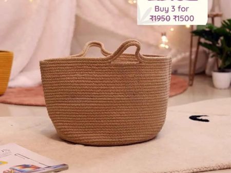 Jute Conical Storage Basket | 12 x 18 x 10 Inches Hot on Sale