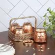 Copper Looking Handle Basket with Jars on Sale