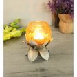 Elegant Golden Glass Lotus Tealight Holder | Gold Discount