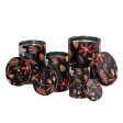 Black Beautiful Floral Storage Tins | Set of 4 on Sale