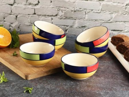 Hand Painted Ceramic Bowl Set | Set of 6 | 4 x 2 inches Discount