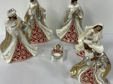 NATIVITY RED & CREAM 6PC-8195 Online Hot Sale